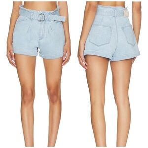 PAIGE Pleated Carly Short w/Detachable Belt in Kokomo Women's Size 31 NWT!